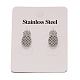 304 Stainless Steel Textured Ear Studs EJEW-L122-02P-1