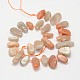 Natural Peach Moonstone Chips Bead Strands G-M239-26-2