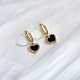 Clear Cubic Zirconia Heart Dangle Hoop Earrings EJEW-SW00011-02-6