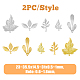 スーパーファインディング20個10スタイル真鍮ペンダント  葉とカエデの葉  プラチナ·ゴールデン  23~35.5x14.5~31x0.5~1mm  穴：0.6~1.6mm  2個/スタイル KK-FH0006-18-2