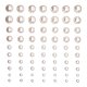 Cabujones de perlas de imitación de plástico ABS, autoadhesivo, semicírculo, blanco cremoso, 4~10mm, Tarjeta: 10x20 cm