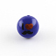 Opaque Chunky Gumball Bubblegum Pattern I Love Mustache Printed Acrylic Round Beads SACR-Q092-M-2