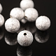 Perle strutturate in ottone placcato color argento 12mm X-EC249-S-2