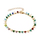 Rondelle Glass Charm Bracelets BJEW-JB05703-1