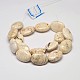 Flat Oval Natural Magnesite Beads Strands G-M138-13-2