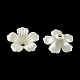 5-Petal Flower ABS Plastic Imitation Pearl Bead Caps OACR-R016-17-1