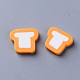 手作り樹脂クレイカボション  ファッションネイルアートデコレーションアクセサリー  文字t  オレンジ  9~11x10~12x2~3.5mm  約4000~5000個/1000g CLAY-N006-32-2