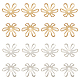 Benecreat 60 Uds. tapas de abalorios de flores chapadas en oro real de 2 colores KK-BC0009-82-1