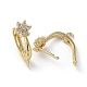 Brass Micro Pave Cubic Zirconia Hoop Earring Findings with Latch Back Closure ZIRC-G158-07G-2