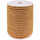JEWELEADER Dark Goldenrod Craft Nylon Rope 5mm about 50 ft Twisted Decor Trim Cord Multipurpose Utility Nylon Thread Cord for Jewelry Making Knot Rosaries Upholstery Curtain Tieback 0.2 inch NWIR-PH0001-07H-1