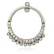 Antique Silver Plated Ring Alloy Rhinestone Chandelier Components ALRI-E102-28AS-1