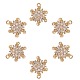 6 pezzo fiocco di neve trasparente cubic zirconia ciondolo fascino fiore in ottone ciondolo ciondolo placcato di lunga durata per gioielli collana braccialetto orecchino fare artigianato JX408A-1
