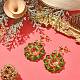 Glass Christmas Wreath Dangle Stud Earrings EJEW-TA00243-2