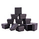 BENECREAT 24 Pack 4.3x4.3x3.3cm Black Ring Box Square Black Cardboard Jewellery Box Samll Gift Box with Velvet Filled for Party CBOX-BC0001-13A-1