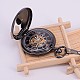 Plana redonda colgante de relojes de bolsillo mecánico de aleación steampunk joyas WACH-M127-01-3