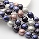Coquille ovale brins perles de perles BSHE-M008-04B-1