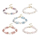 5 pièces 5 styles de puces de pierres précieuses mélangées naturelles et de bracelets de perles de perles pour femmes BJEW-JB08778-1