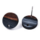 Resin & Walnut Wood Stud Earring Findings MAK-N032-007A-H01-1