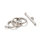 Rhodium Plated 925 Sterling Silver 3-Ring Toggle Clasps STER-P049-01P-2