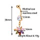 Anillo de ombligo de circonita cúbica de latón AJEW-EE0004-31B-4