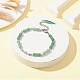 Bracelet en perles de bambou aventurine verte naturelle avec breloques en feuilles acryliques BJEW-TA00299-4