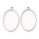 304 pendentifs ovales à lunette arrière ouverte en acier inoxydable STAS-Z040-05P-1