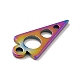 イオンメッキ201ステンレス鋼ペンダント  丸みを帯びた三角形  虹色  13x6x1mm  穴：1.2mm STAS-A066-17M-4