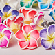 SUNNYCLUE 100Pcs 10 Color Polymer Clay Flower Beads Plumeria Flower Spacer Loose Beads 15x8mm 5 Petal Floral Spacer Charm Beads with Hole for Jewelry Earring Making Supplies Home Decor Craft CLAY-SC0001-02-4