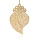 Alloy Big Pendants Golden Tone Heart Pendant Necklace Findings TIBE-M001-110G-2