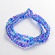 Two Tone Spray Painted Transparent Glass Bead Strands DGLA-R027-6mm-M-2