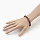 Bracelets extensibles en bois de santal teinté naturel BJEW-JB03843-03-3