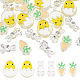 SUNNYCLUE 1 Box 30Pcs 3 Styles Easter Beads Bunny Beads Chicken Rabbit Eggs Carrot Vegetable Bead Spring Acrylic Cartoon Spacer Loose Bead for Jewelry Making Necklace Bracelet Earring Women DIY Crafts OACR-SC0001-13-1
