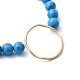 Bracelets ronds en perles extensibles synthétiques turquoise (teints) BJEW-JB05408-04-3