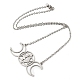 201 collier pendentif déesse triple lune en acier inoxydable avec chaînes forçat NJEW-Q317-36P-1