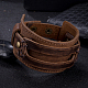 Мужские модные браслеты с кожаным шнуром BJEW-BB15509-10