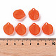 透明つや消しアクリルパーツ  花弁  レッドオレンジ  16x14.5x3mm  穴：1.6mm MACR-S371-02A-726-4