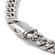 304 collar de cadenas curvas de acero inoxidable con calavera de rhinestone para hombres y mujeres NJEW-E155-09P-4