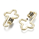 Brass Micro Pave Cubic Zirconia Screw Carabiner Lock Charms KK-R136-070A-NF-3