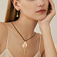 Anattasoul 6 pièces 6 colliers pendentifs en coquillage naturel avec cordons de cire pour femmes NJEW-AN0001-42-7