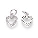 Brass Micro Pave Cubic Zirconia Charms ZIRC-J021-03P-RS-2