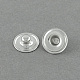 真鍮のスナップボタンパーツ  スタッド  フラットラウンド  プラチナ  12x4mm  ノブ：4.5mm X-BUTT-R029-03-1