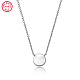 925 Sterling Silver Flat Round Pendant Necklaces for Women NW7727-5-1