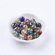 Flower Picture Printed Glass Beads GLAA-E399-10mm-1