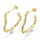 Bamboo Joint Ring Brass Stud Earring for Women EJEW-N011-102-4
