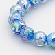 Nacrées main Murano fleur intérieure rondes chapelets de perles LAMP-J041-10mm-05-2