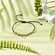 Strip Resin Round Beads Adjustable Cord Bracelet for Girl Women BJEW-JB06754-3