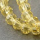Faceted Gold Transparent Glass Flat Round Bead Strands X-GLAA-R136-3mm-06-1