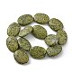 Cordón natural serpentina / verde cuentas de piedra hebras G-P469-02-6