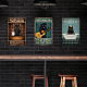 Globleland chat jouant de la guitare vintage en métal étain signe art plaque affiche rétro métal mur décoratif étain signes 8 × 12 pouces pour la maison cuisine bar café club décoration AJEW-WH0189-040-5