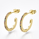 Brass Micro Pave Cubic Zirconia Stud Earrings EJEW-S201-51A-2